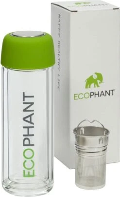 Ecophant Tea-To-Go Bottle - Dubbelwandige Theebeker – Drinkfles Voor Losse Thee – Met RVS Infuser – Inclusief Thee Zeef – Glas - 330 Ml -Merkloos Winkel 733x1200 1