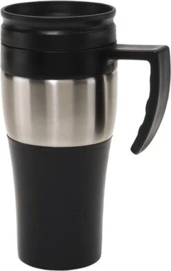 Merkloos Thermosbeker/warmhoudbeker Met Handgreep Zilver/zwart 400 Ml - Thermo Koffie/thee Isoleerbekers Dubbelwandig Met Schroefdop -Merkloos Winkel 758x1200 3