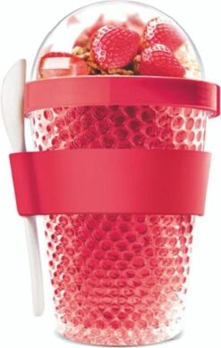 Sareva Muesli Beker - Met Lepel - Yoghurt 2 Go - Rood -Merkloos Winkel 761x1200 5