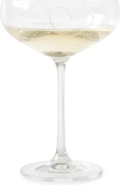 Riviera Maison Champagnecoupe, ChampagneGlas With Love Coupe - Transparant - Glas 400 Ml - 1 Stuk