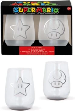 Storline Nintendo - Super Mario Crystal Glasses 2-pack -Merkloos Winkel 817x1200 2