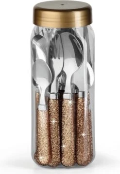 Amefa Mono Glitter Goud - 24 Delige Bestekset In Tube Verpakking - 6 Persoons -Merkloos Winkel 823x1200