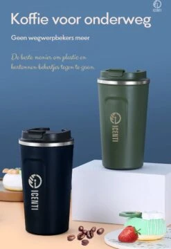 ICENTI - RVS Koffiebeker To Go - 380ml – Groen - Thermosbeker - Lekvrij - Dubbelwandig - Koffie Beker - Theebeker – Coffeemugg - Theemugg -Merkloos Winkel 824x1200 3