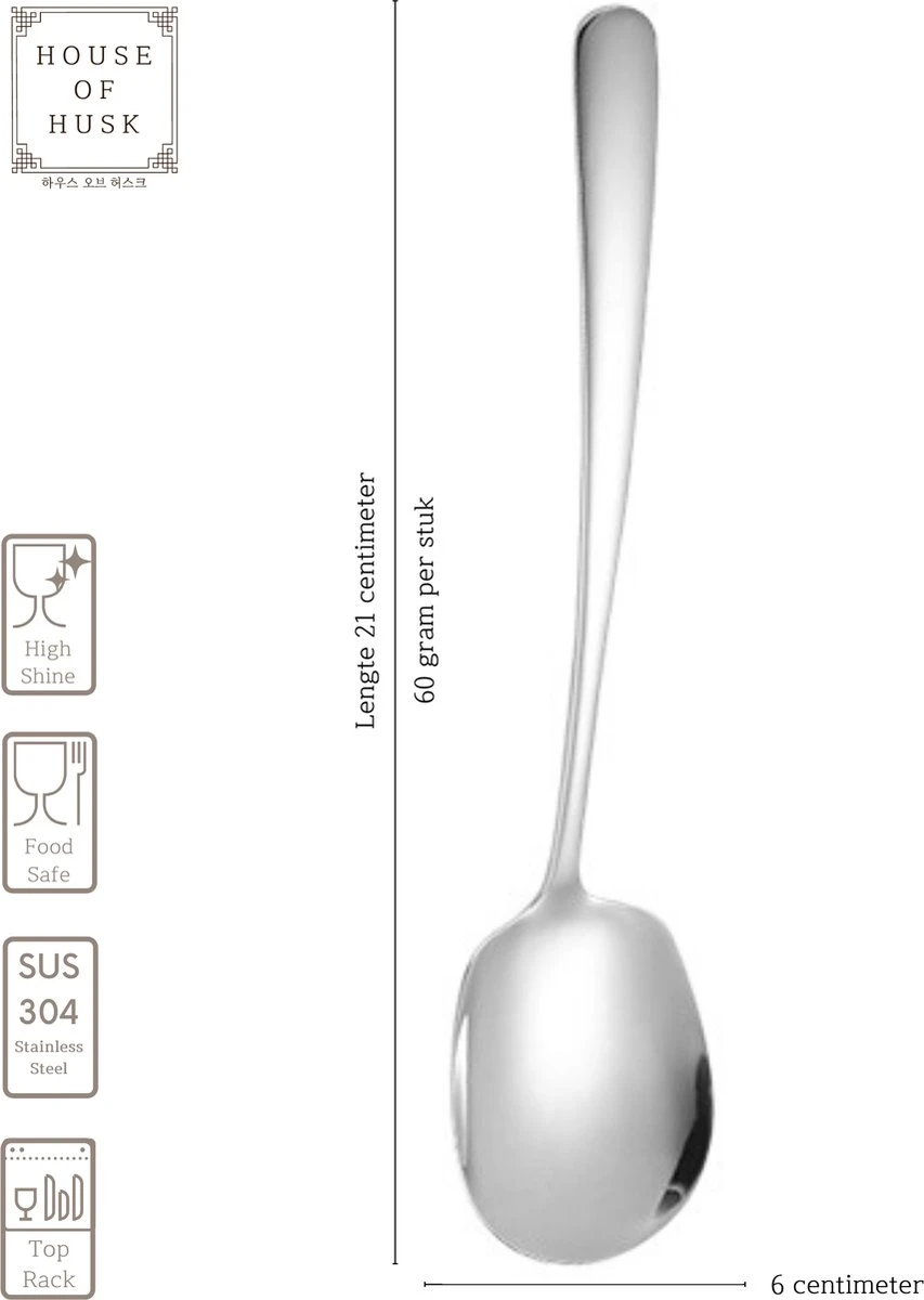 House Of Husk® Opscheplepel Set - Zilver - Serveerlepel - Groetelepel - Aardappellepel - 21cm - RVS - 4 Stuks 4 House Of Husk® Opscheplepel Set - Zilver - Serveerlepel - Groetelepel - Aardappellepel - 21cm - RVS - 4 Stuks - Afbeelding 2