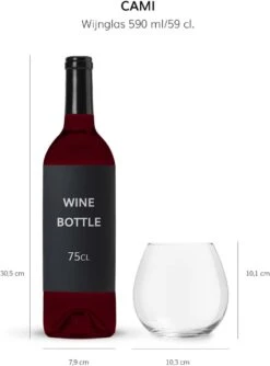 Libbey Wijnglas Cami Rood - 590 Ml / 59 Cl - 6 Stuks - Vaatwasserbestendig - Geen Voetje - Zonder Steel - Modern Trendy -Merkloos Winkel 887x1200