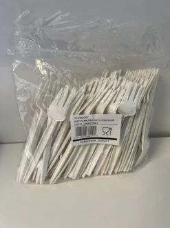 CPLA Bio Snackvork Met Snijrand 13cm WIT 100 Stuks | 100% Composteerbaar. Voor Horeca Friet, Snack, Eten, Partyfeest -Merkloos Winkel 899x1200 7
