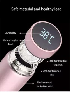 Slimme Thermosfles Met LCD Temperatuur Display - Curver Isolatiefles 0,5 Liter - Dubbelwandige Thermosfles - Thermosbeker - Isoleerfles - Thermoskan - Travel Mug - Bidon Drinkfles - Koffiebeker - Drinkflessen - RVS - Smart Thermos - Metaal -Merkloos Winkel 917x1200 1