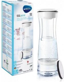 BRITA - Fill&Serve Waterfilterkaraf - 1,3L - Wit Grafiet - Inclusief 1 MicroDisc Waterfilter -Merkloos Winkel 937x1200
