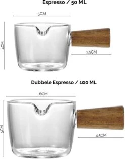 House Of Husk® Espresso Maat Glazen Set - Barista Shotglazen - Mini Maatbeker 50ml En 100ml - Multifuncitoneel Serveerkommetjes- Sauskom - Juskom - 2 Stuks -Merkloos Winkel 942x1200 1