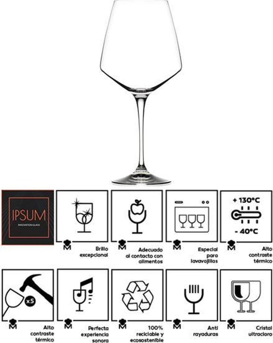 Masterpro Witte Wijnglazen 390ml - Onbreekbaar-Kristalhelder Glas - 2 Stuks 6 Masterpro Witte Wijnglazen 390ml - Onbreekbaar-Kristalhelder Glas - 2 Stuks - Afbeelding 4