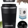 Mmoods Thermosbeker Voor Koffie En Thee 380ml - Koffiebeker To Go - Reisbeker Voor Auto - Herbruikbare Drinkfes Voor Warme En Koude Dranken - Ecologische Thermoskan Zwart Geschenk -Merkloos Winkel 960x1200 6