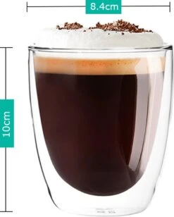 Luxe Dubbelwandige Koffieglazen - Latte Macchiato Glazen - Cappuccino Glazen - 300 ML - Set Van 6 -Merkloos Winkel 963x1200