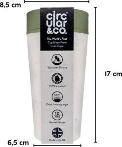 Circular&Co. Herbruikbare To Go Koffiebeker (rCUP) Crème/groen 12oz/340ml -Merkloos Winkel 999x1200 4
